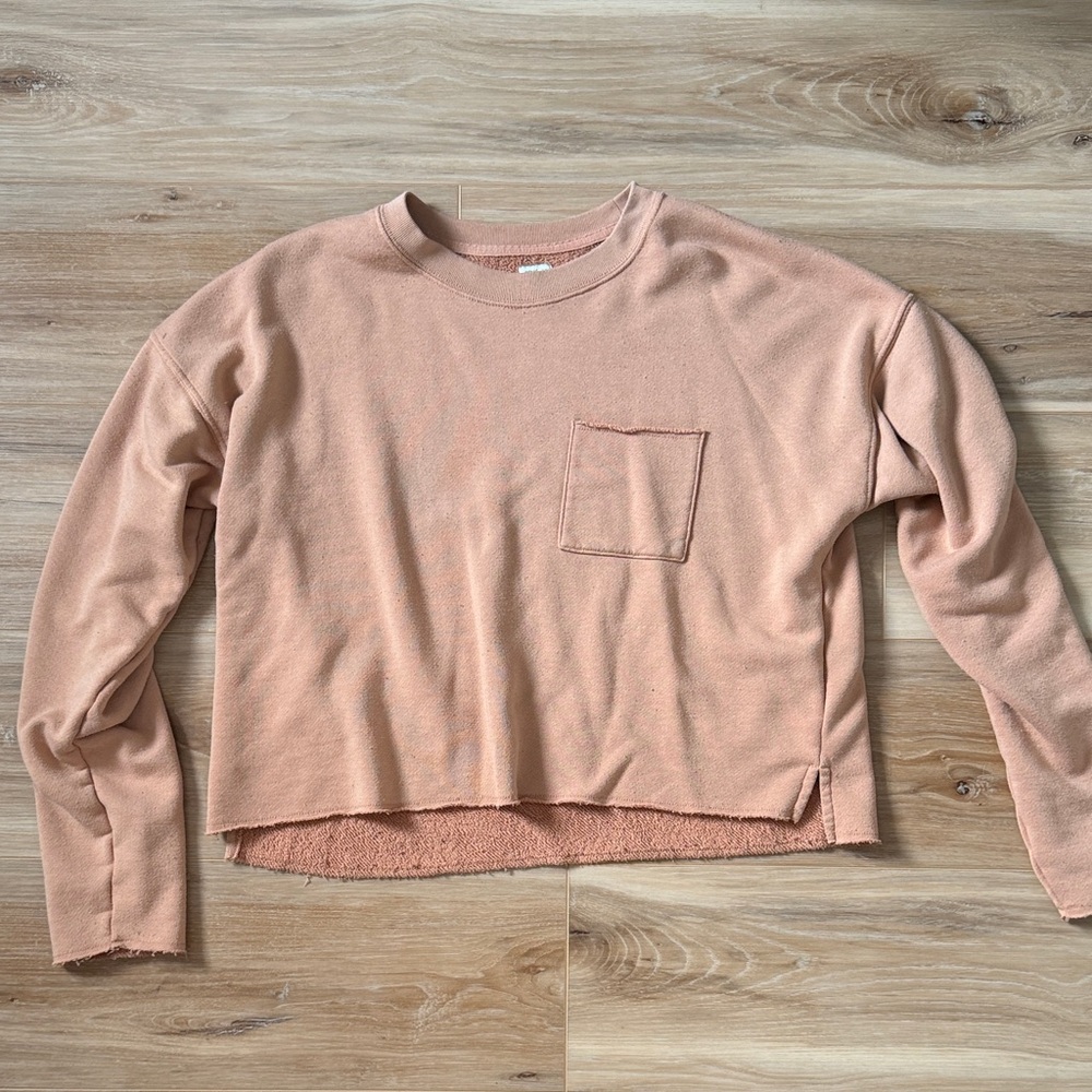 Aerie Peach Cropped Sweatshirt